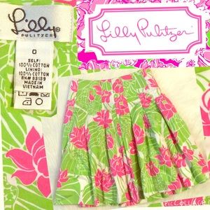 Lilly Pulitzer Fit & Flare Frog & Lily Skirt SZ.0